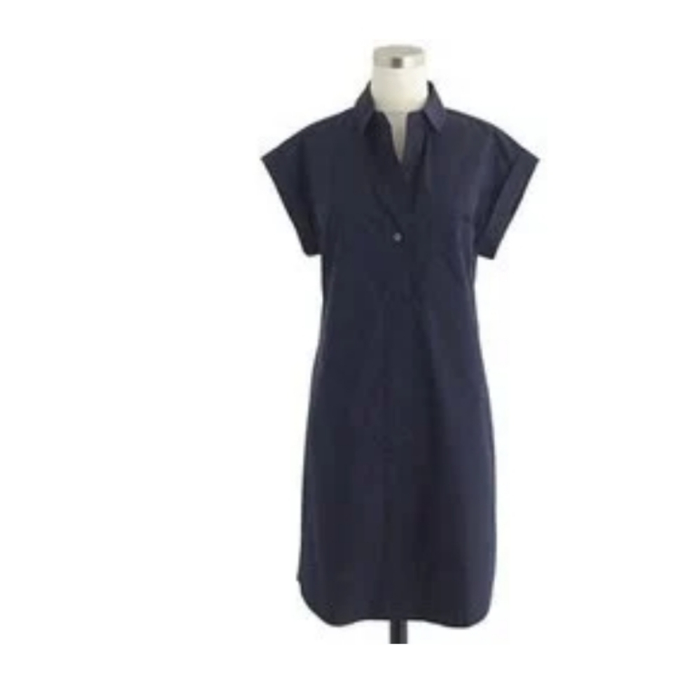 J. CREW Black Short Sleeve Shirt Dress ( Cotton) M